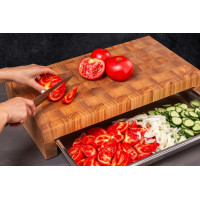 Торцева обробна дошка з ясеню з гастроємністю PAV-Wood 32х60х11 см Торцева обробна дошка з ясеню з гастроємністю PAV-Wood 32х60х11 см